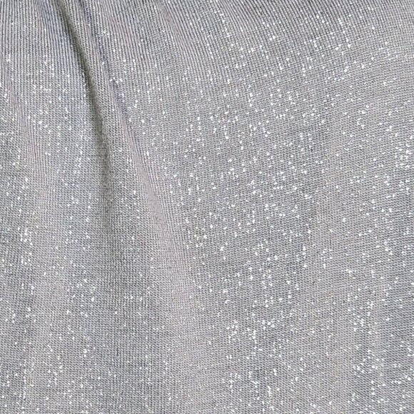 Chico's Gray Silver Sparkle Scoop Neck LS Pull Over Rayon Blouse Chico 3 US XL - Picture 4 of 16